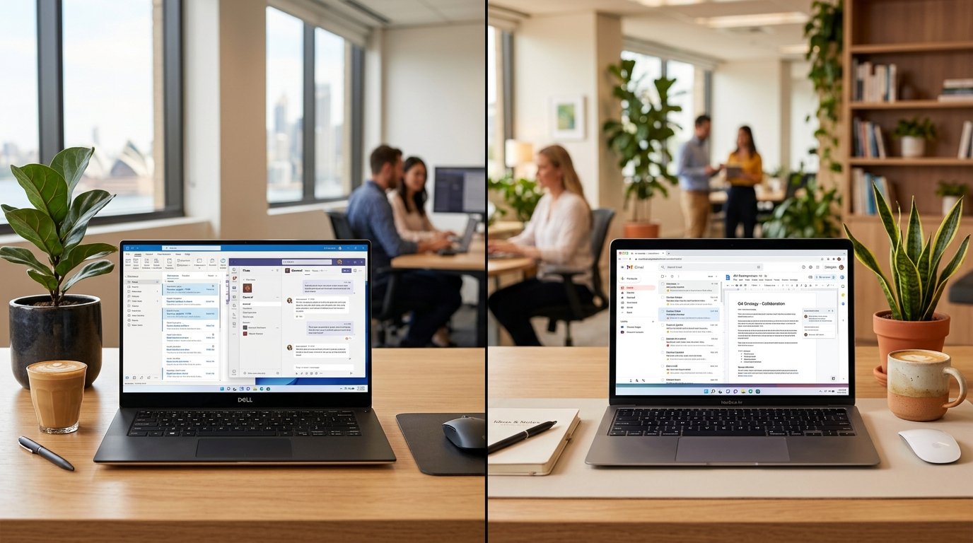 Microsoft 365 vs Google Workspace comparison for small business Sydney