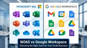 Microsoft 365 vs Google Workspace featured image for small business in Sydney comparison